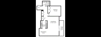 1 Bedroom - 748sqft
