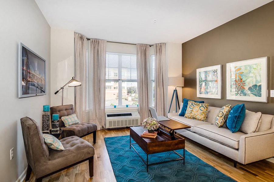 Living Room With Oversized Windows And Doors at Water's Edge, Harrison