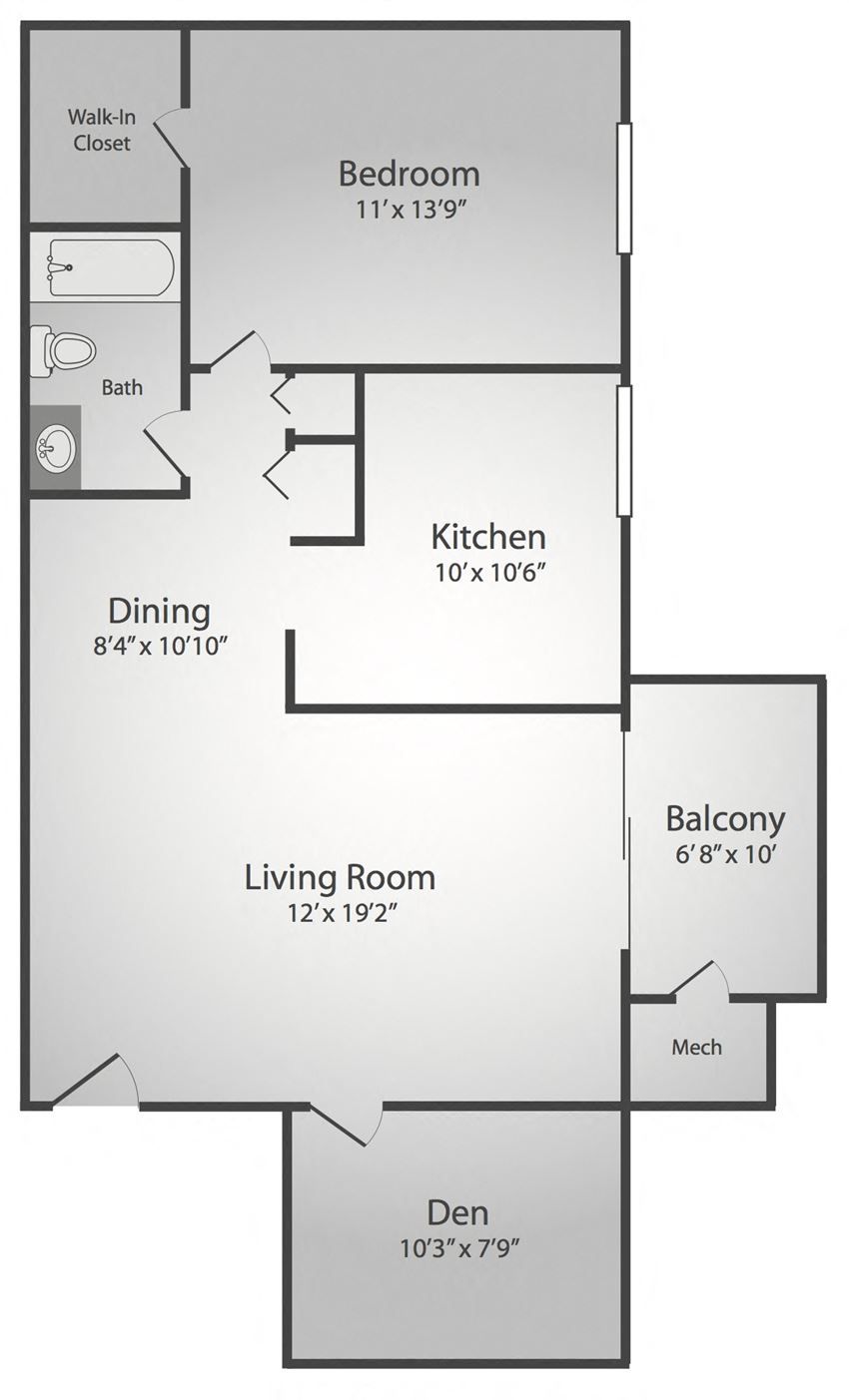 1 Bedroom, 1 Bath, Den