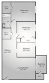 2 Bedroom, 1 Bath