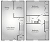 2 Bedroom, 1 Bath Townhouse