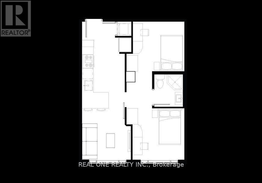 A black and white image of a floor plan for a building.