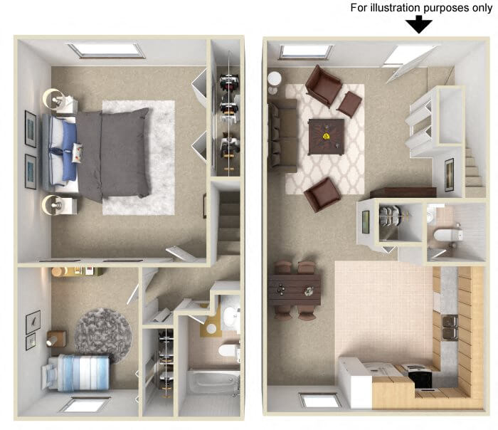 two bedroom apartment floor plan