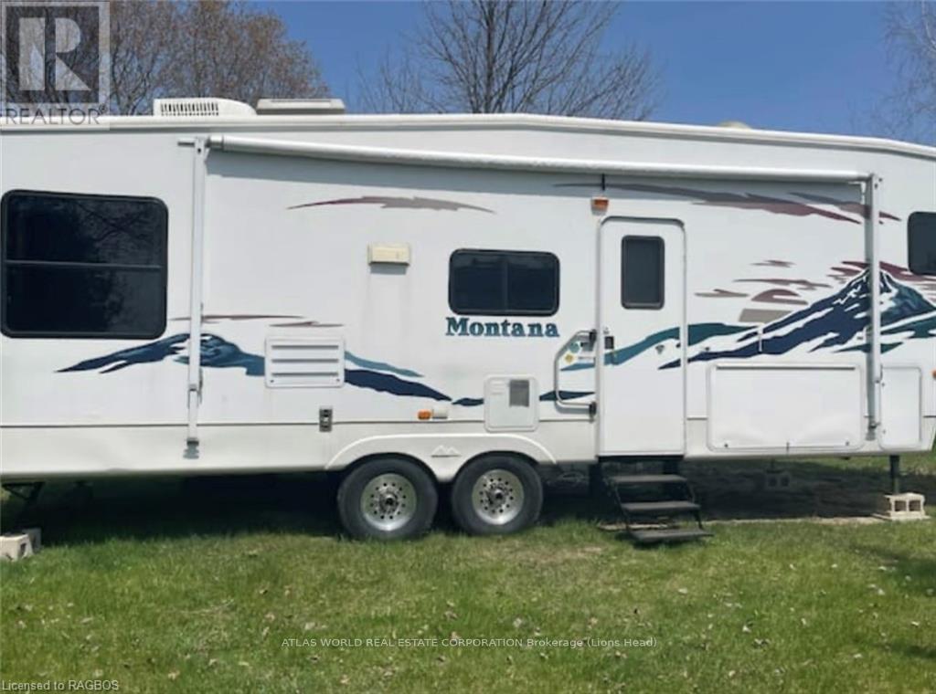 A white RV with Montana written on it.