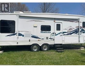 A white RV with Montana written on it.