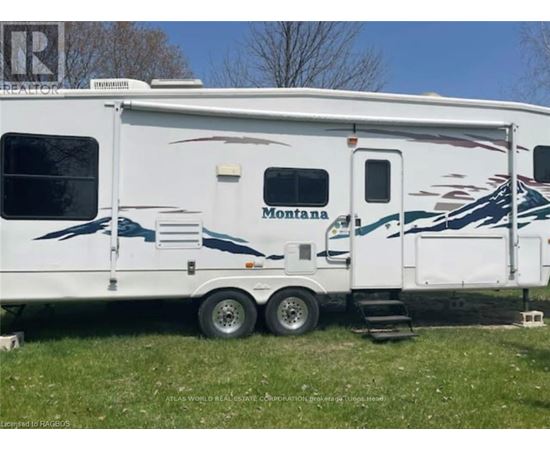 A white RV with Montana written on it.