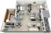 3D floorplan for 2 bed 1 bath 900sf 3D floorplan for 2 bed 1 bath 900sf, at 101 North Ripley Apartments, Alexandria, Virginia