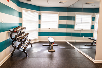 Fitness Center With Updated Equipment at The Crossings at White Marsh Apartments, Maryland, 21128
