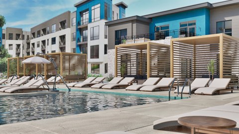 Image of apartment pool located at Illuminate Luxury Residences in Madison, WI