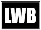 A black and white image of a square with the letters LWB in it.