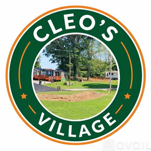 A logo for Cleo's Village features a green circle with a white border and a white star.