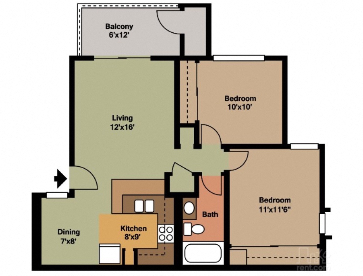 2 Bedroom 1 Bathroom Downstairs