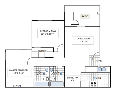 Lincoln Floor Plan at Lincoln Park Apartments, Corona California