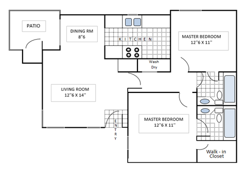 Grant Floor Plan at Lincoln Park Apartments, Corona