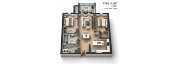 2 Bed 1 Bath-A-BF