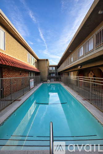 A swimming pool in a residential area.