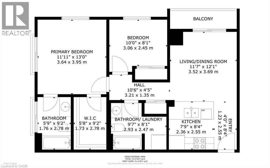 A floor plan for a home with a balcony and a living area.