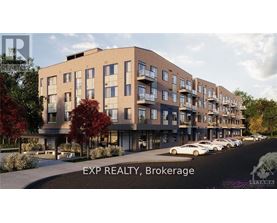 A row of townhouses with the text EXP REALTY, Brokerage in the foreground.