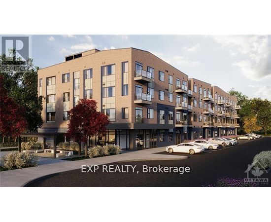 A row of townhouses with the text EXP REALTY, Brokerage in the foreground.