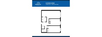 2 Bedrooms, 1 Bathroom