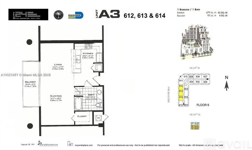 A floor plan for a building with a 3 bedroom apartment and a 2 bedroom apartment.