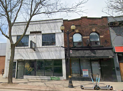 A street view of a building with a Google storefront.