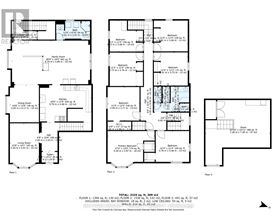 A floor plan for a three-story residential building with detailed room measurements.