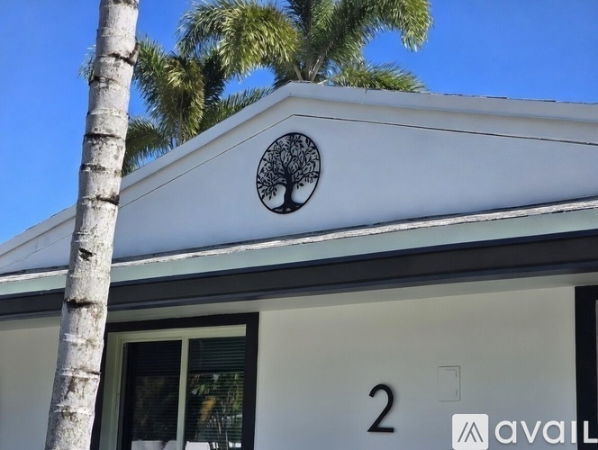 A building with a tree symbol and the number 2 on it.