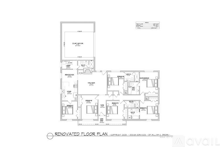 A floor plan of a renovated floor plan by Allan Brown.