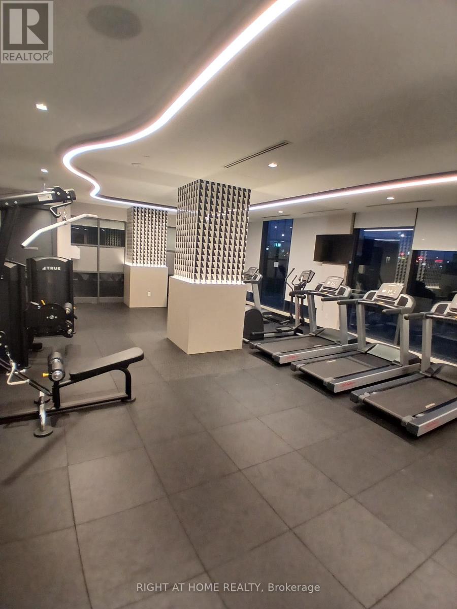 A gym with treadmills and exercise equipment.