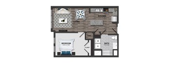 1 Bed/1 Bath 60%-1Y-HC (m254aa20)