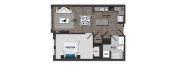1 Bed/1 Bath 60%-1C (m254aa19)