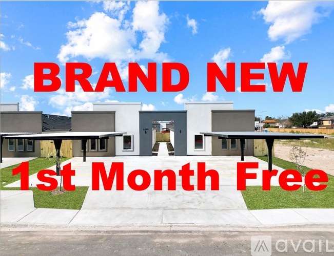 A promotional image for a brand new property offering a free first month.