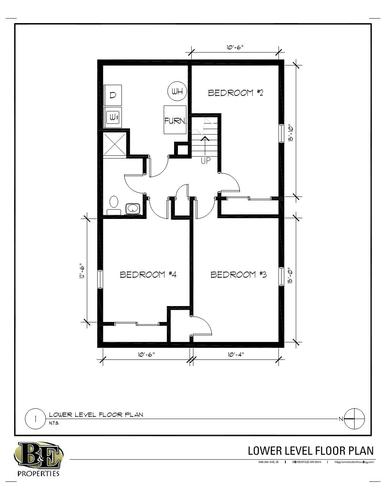 A black and white image of a lower level floor plan for a property.