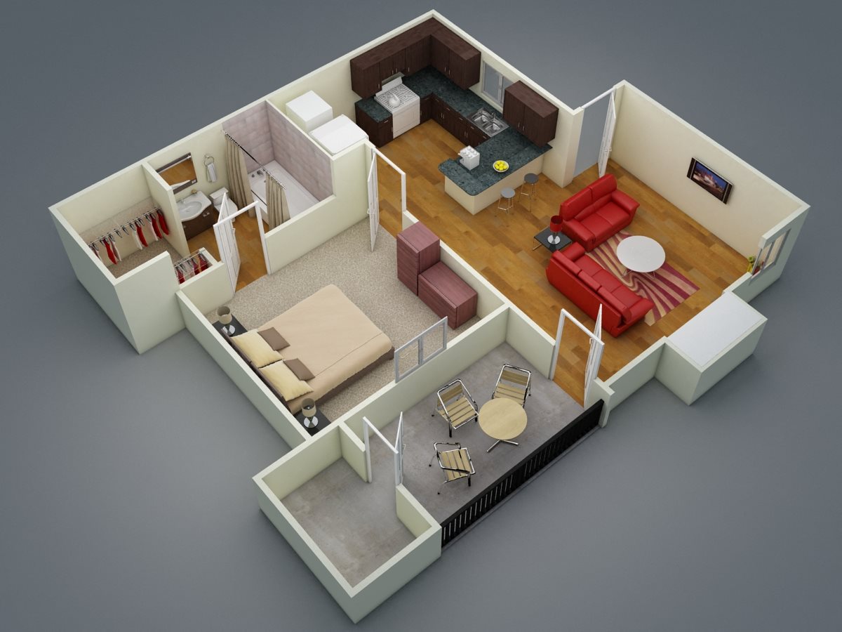 One Bedroom | One Bath | C1 Floor Plan 1