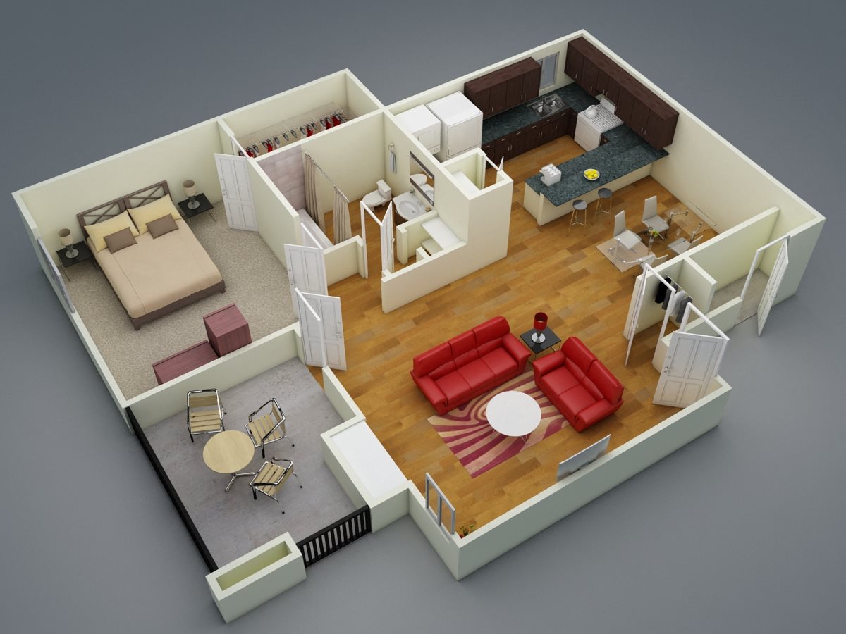 One Bedroom | One Bath | C2 Floor Plan 2