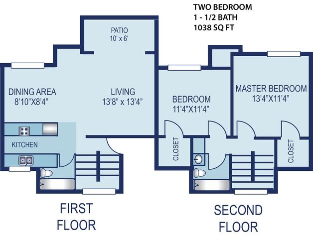 2 Bedroom Townhouse Floor Plan 5