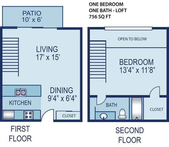 1 Bedroom Townhouse Floor Plan 2