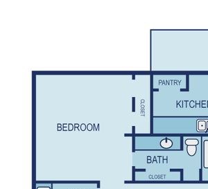 2 Bed 2 Bath Floor Plan 2 Bed 2 Bath Floor Plan at The Thread, Dallas, TX