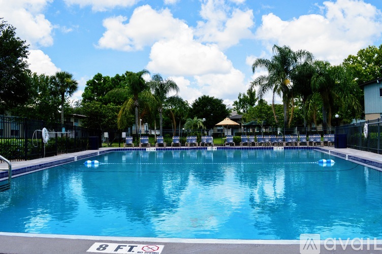 A pool with the depth marked as 8 feet.