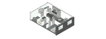 H-Waterview 1 Bedroom, 1 Bath