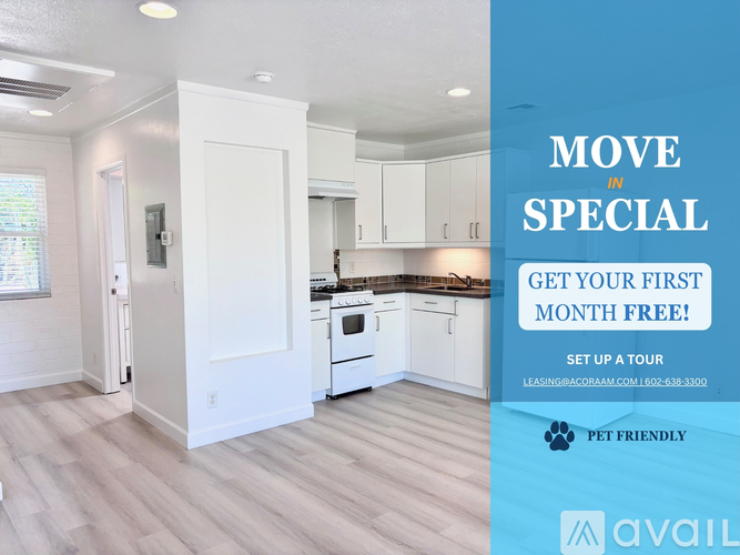 A real estate advertisement offering a free first month for a move-in special.