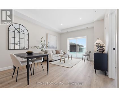 A modern interior space with wooden furniture and a bar area.
