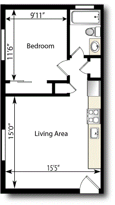 1 Bedroom, Small