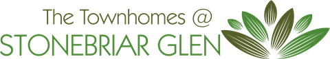 A logo with the text "The Townhomes @ STONEBRIAR GLEN" and a graphic of a plant.