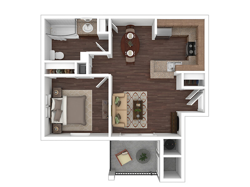 1 BR, 1 BA