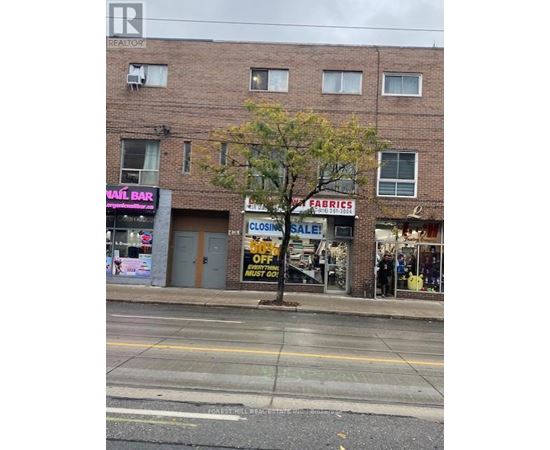 A tree in front of a building with a sign that says "Closing Sale!".