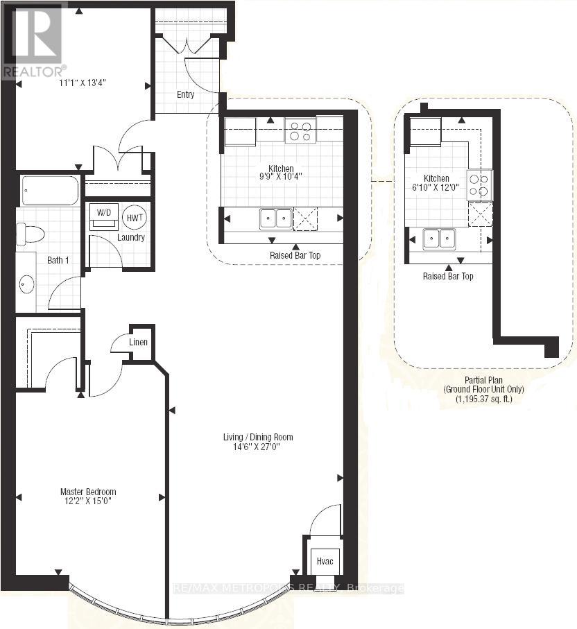 A floor plan for a home with a living room, dining room, kitchen, and bathrooms.