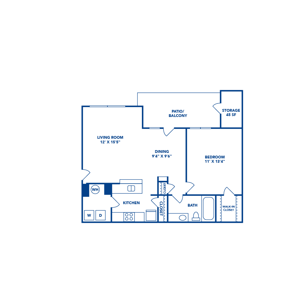 1 Bed/ 1 Bath (A2)