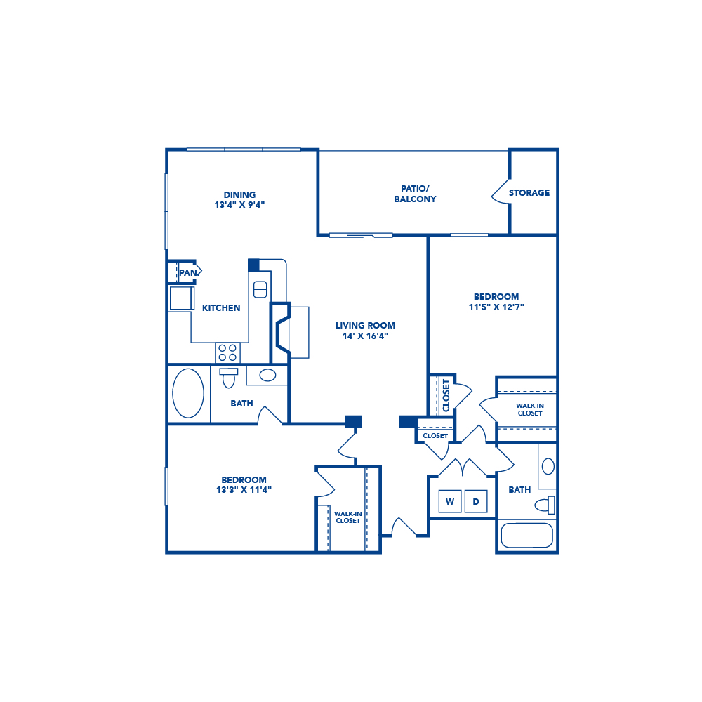 2 Bed/ 2 Bath (B2)